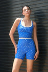 Bow Cami Top & Cami Shorts - Blue Fleur - Olaben - Bundle