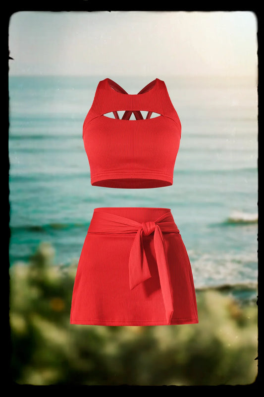 Demi Bra & Damaris Skirt - Savvy Red - Olaben - Bundle