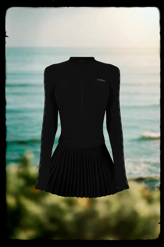 Emelie Define Jacket & Dahlia Pleated Skirt - Black - Olaben