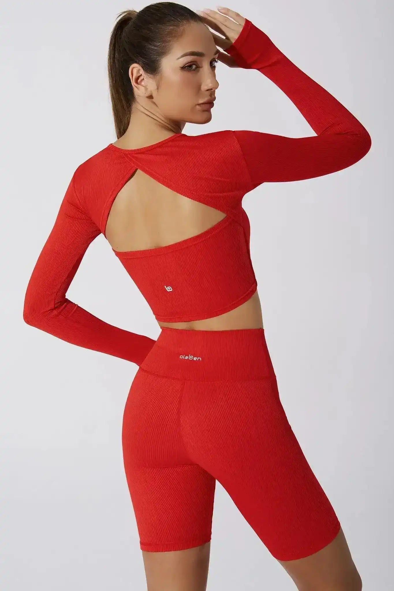 Elite Ribbed Bikershort - Savvy Red - Olaben