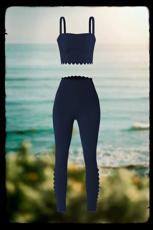 Helena Bra & Minerva Leggings - Navy Blue - Olaben