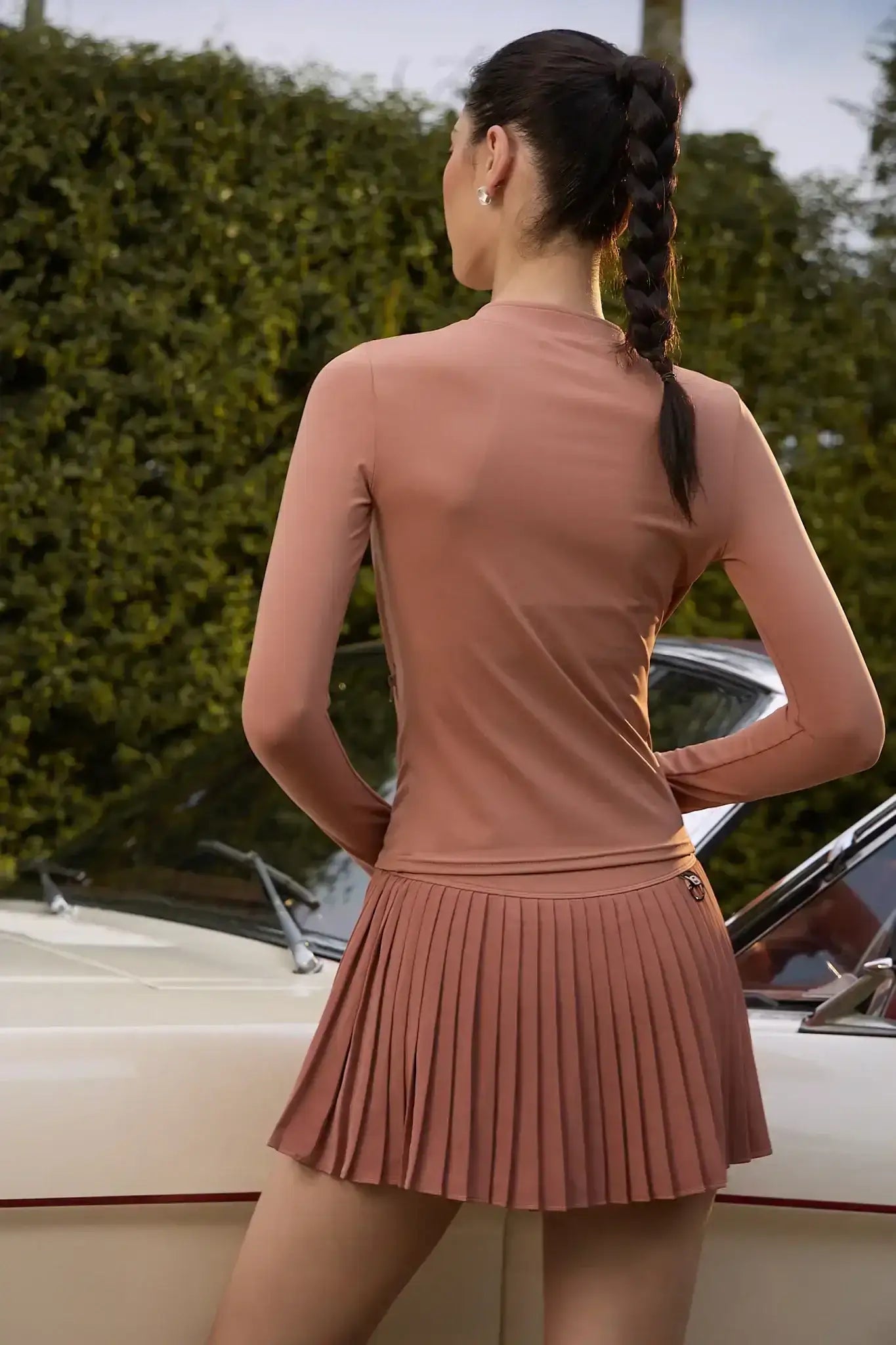 Emelie Define Jacket & Birgit Pleated Skirt - Ash Rose - Olaben