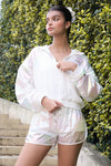 Shimmer Rave Ultra Thin Jacket - White Metallic - Olaben - Womens Jacket
