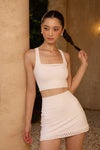 Chelsea Laser Cut Sports Bra - Ivory - Olaben - Womens Bra