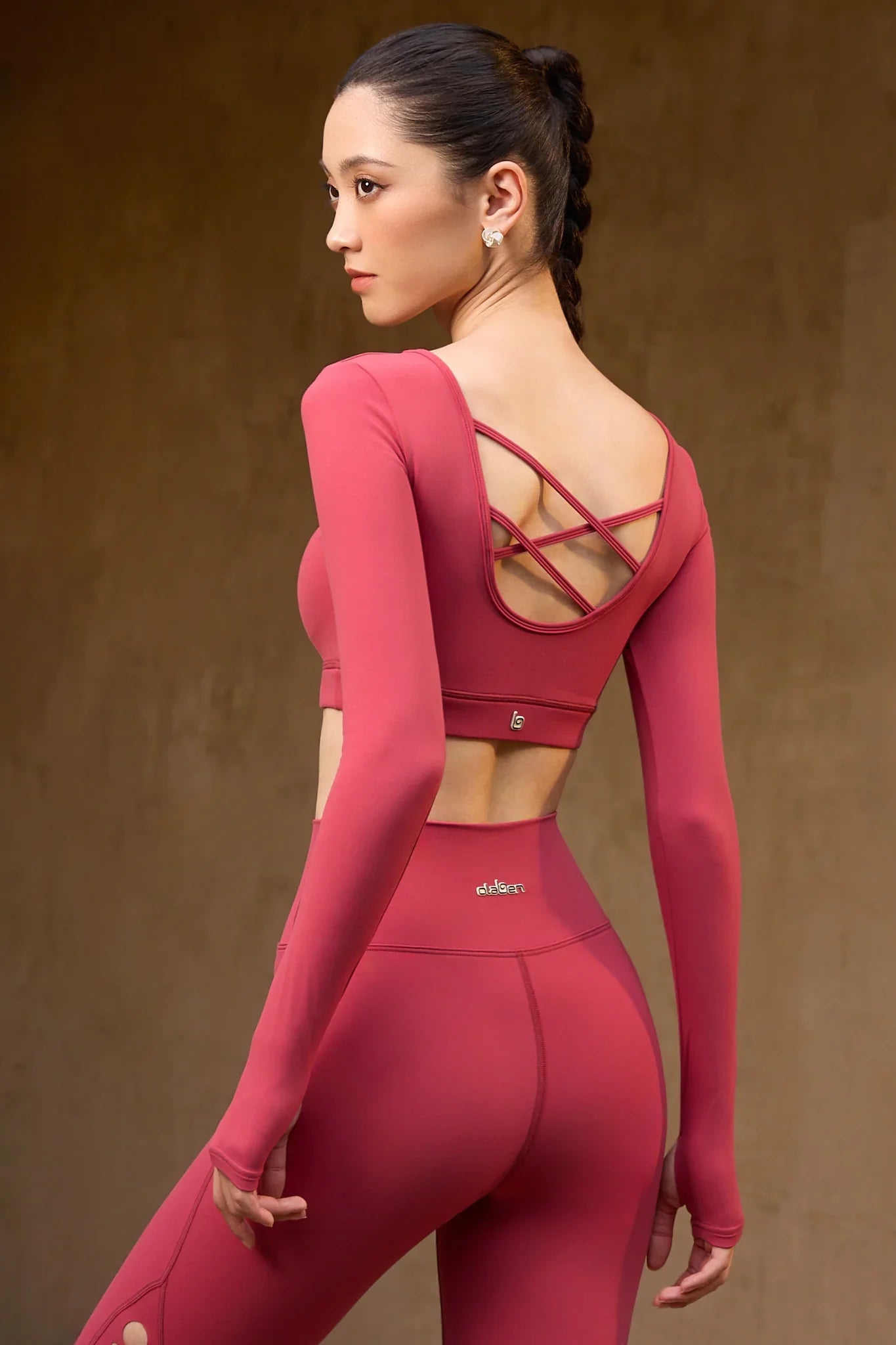 Tawny Laser Cut Leggings - Winery - Olaben - Womens Leggings