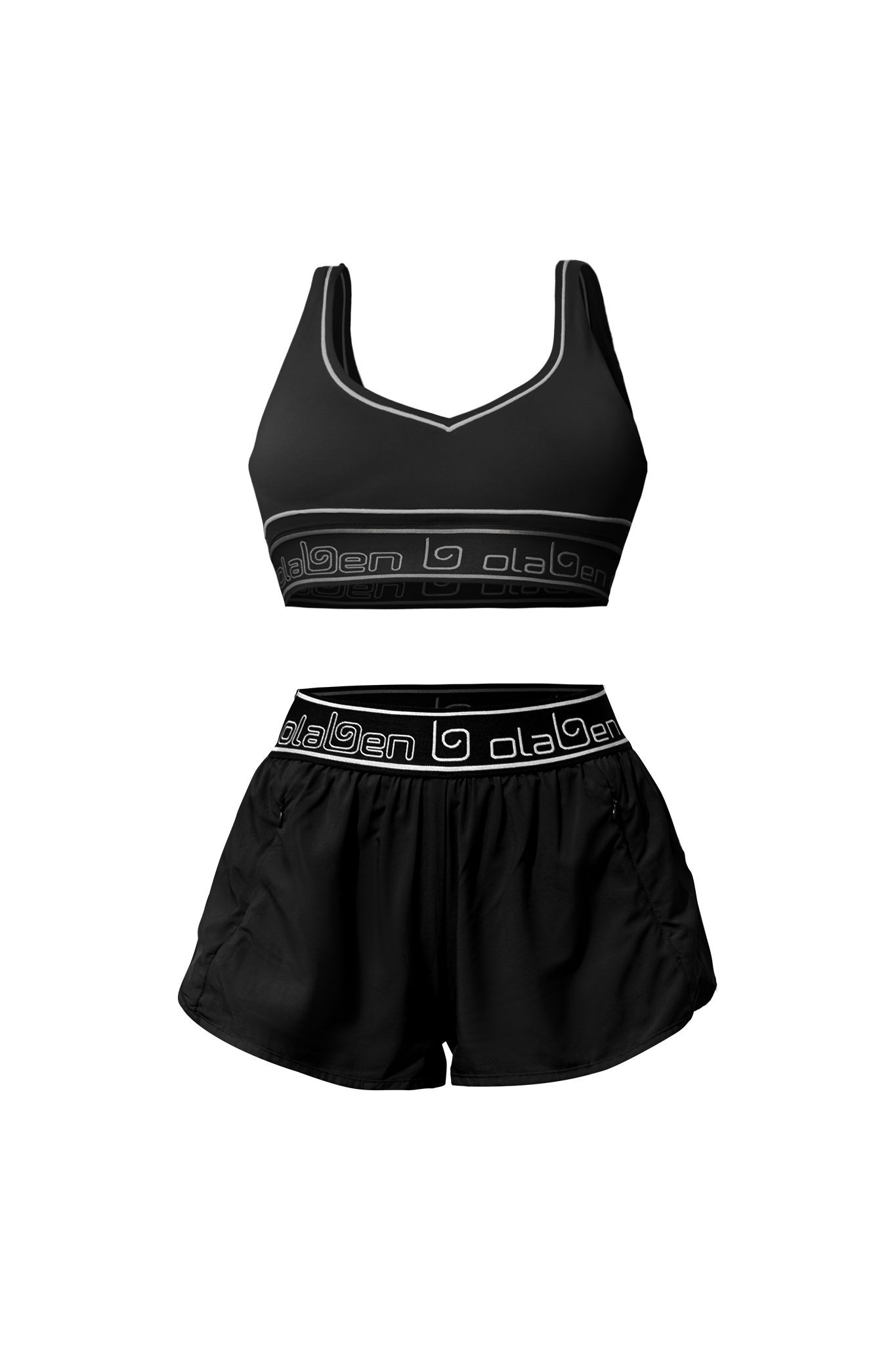 Luxe Balance Sport Bra & Race Day Running Shorts - Black