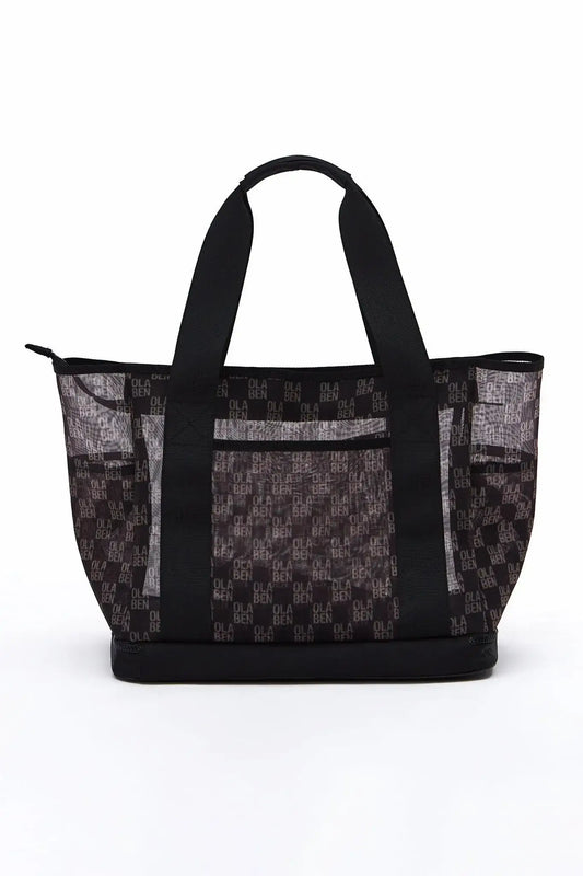 Monogram Sheer Tote Bag - Monogram Brown - Olaben