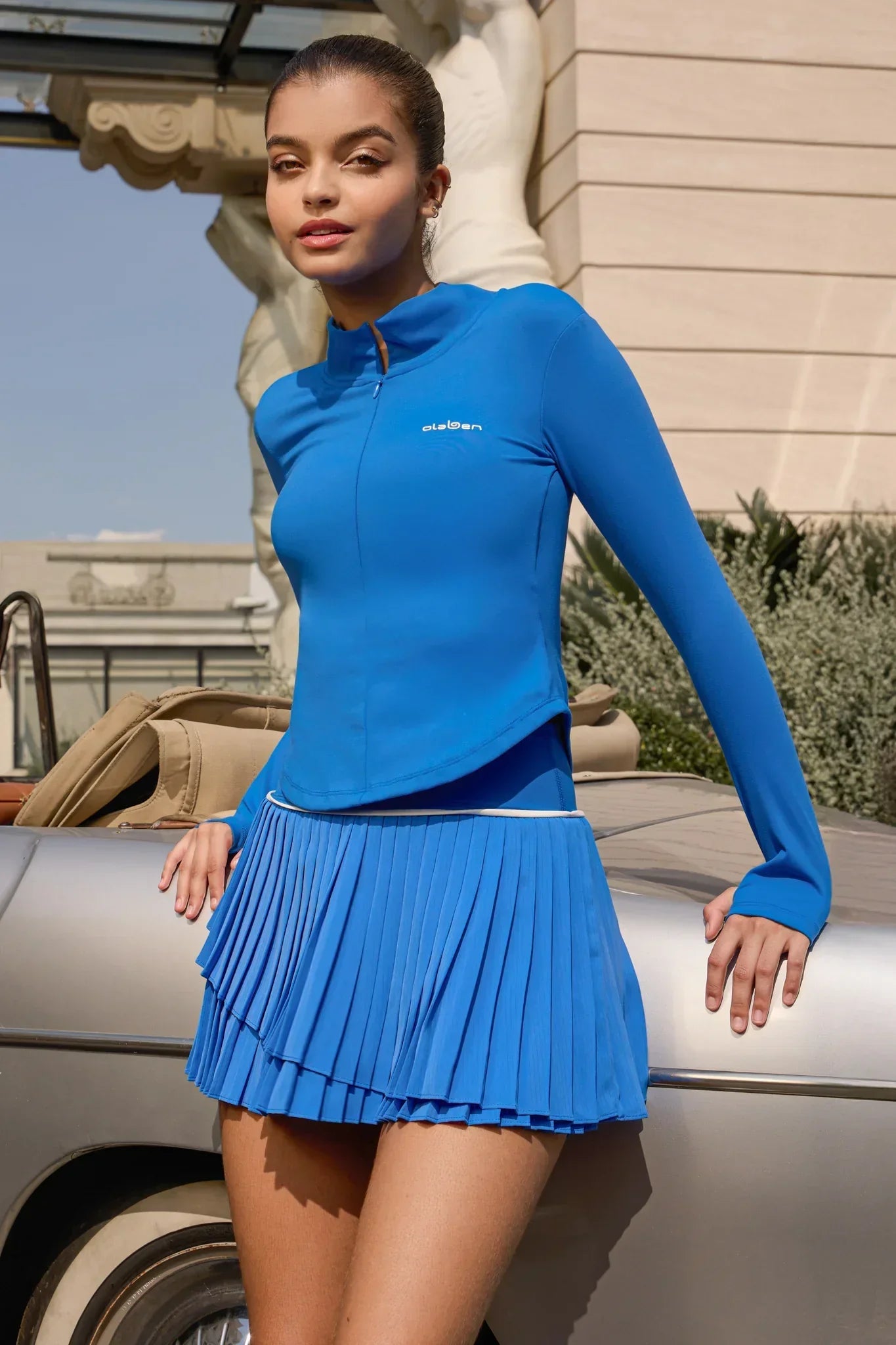 Butterluxe Workout Jacket & Pleated A Line Skirt - Ultramarine - Olaben - Bundle