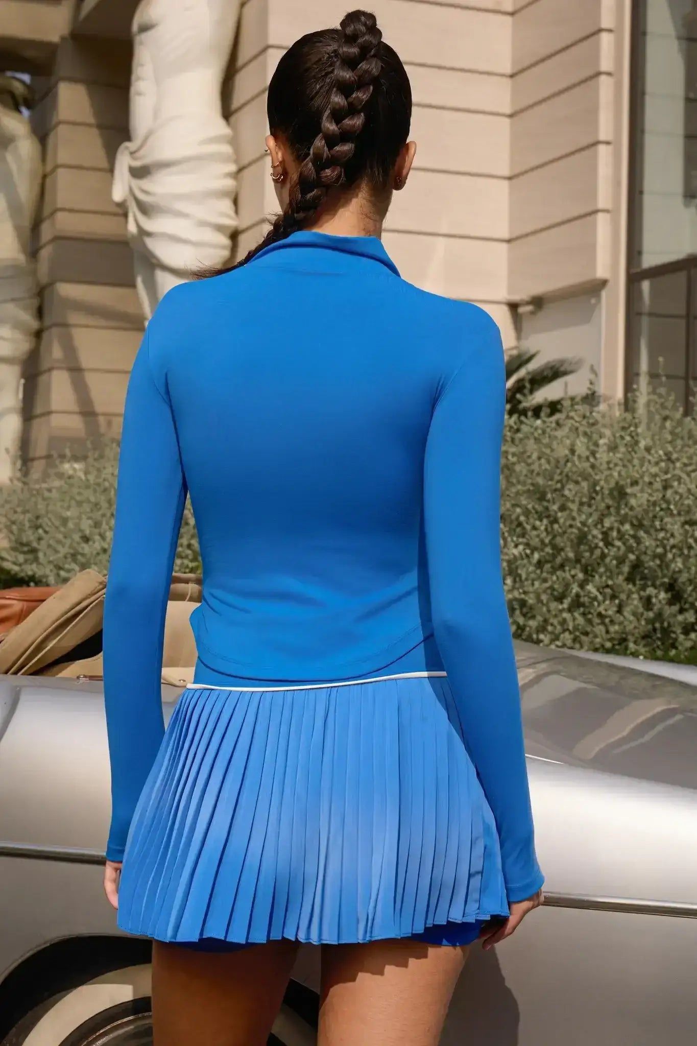 Butterluxe Workout Jacket & Pleated A Line Skirt - Ultramarine - Olaben