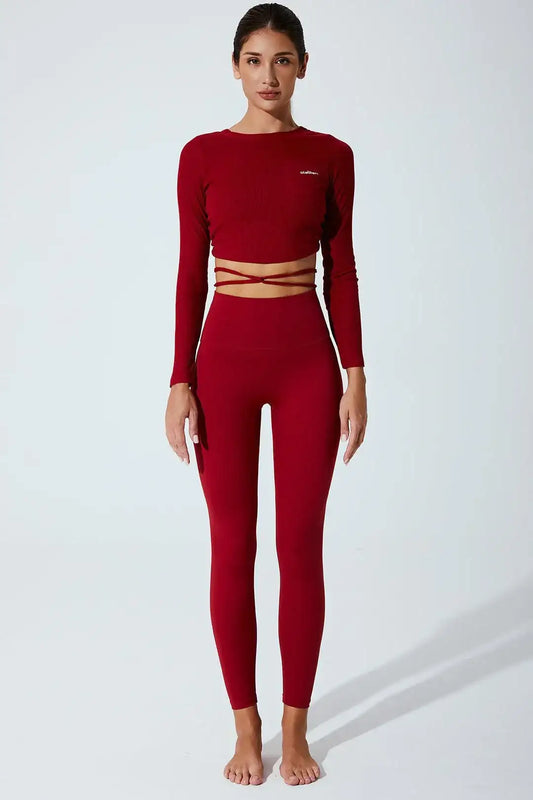 Archangel Long Sleeve Top - Red Burgundy - Olaben
