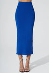 Calista Knitted Slit Skirt - Egyptian Blue - Olaben - Womens Skirt