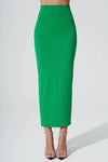Calista Knitted Slit Skirt - Fern Green - Olaben - Womens Skirt