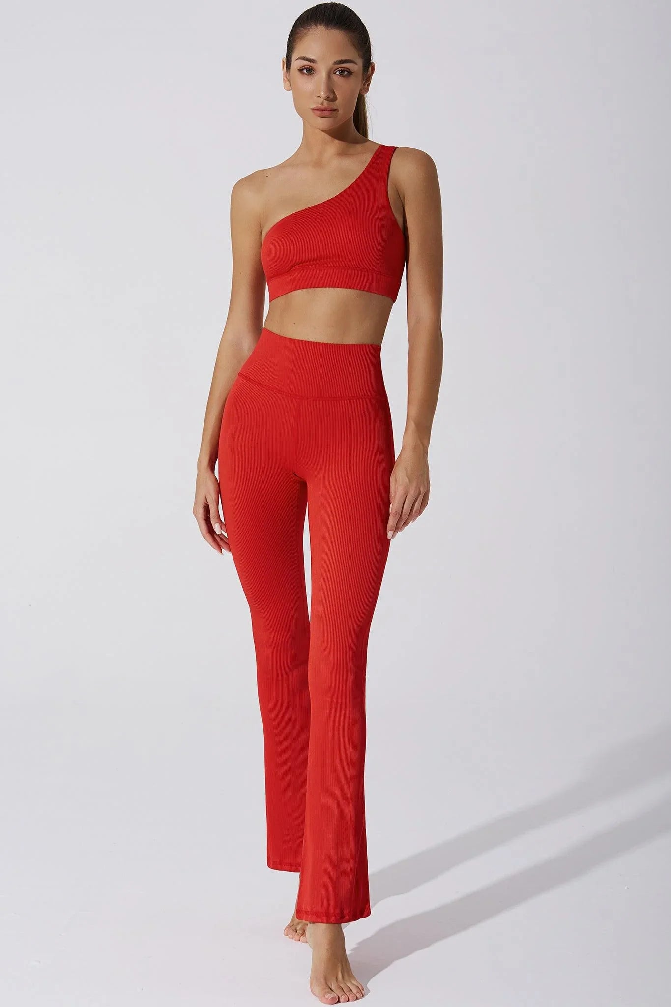 Caram Ribbed Off Shoulder Bra - Savvy Red - Olaben - Womens Bra