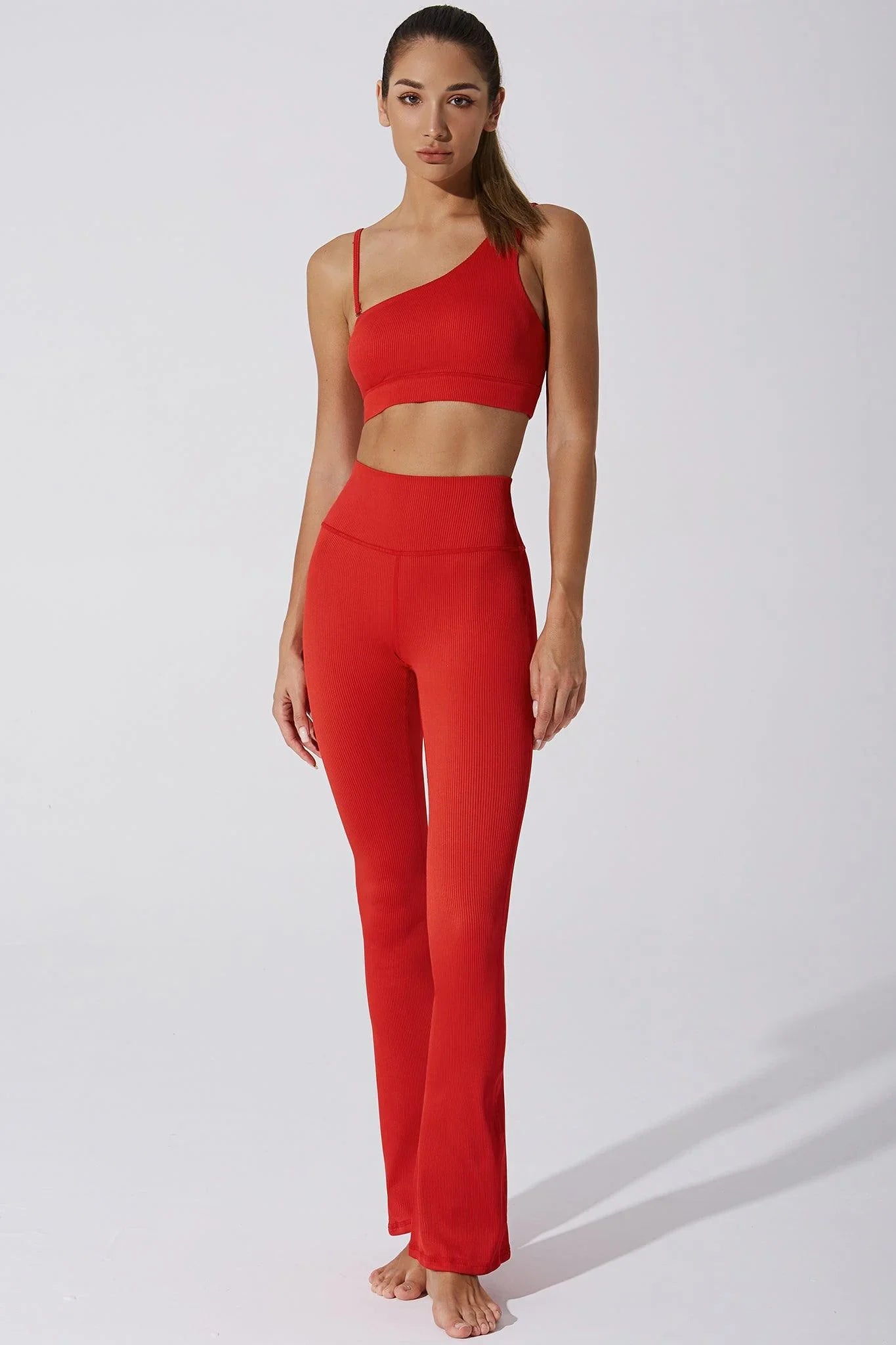 Caram Ribbed Off Shoulder Bra - Savvy Red - Olaben - Womens Bra