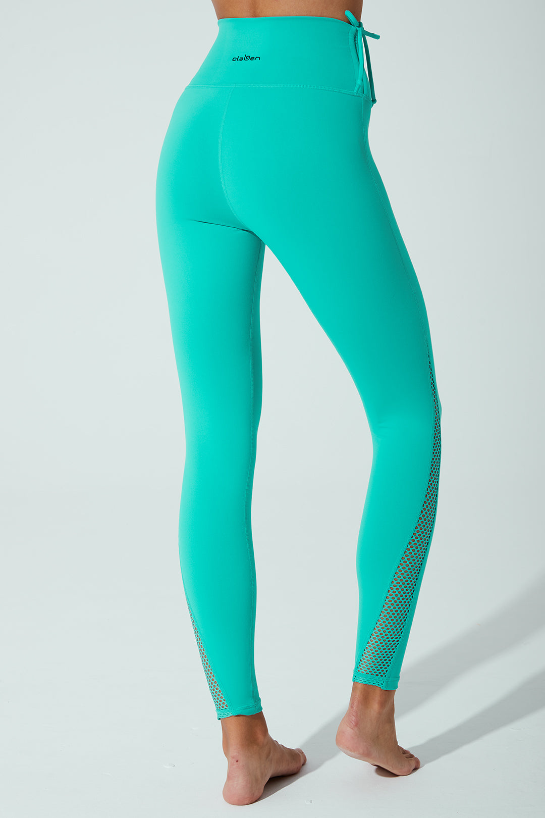 Java green Clarita mesh leggings for women, style OW-0100-WLG-GN, shown in image 3.