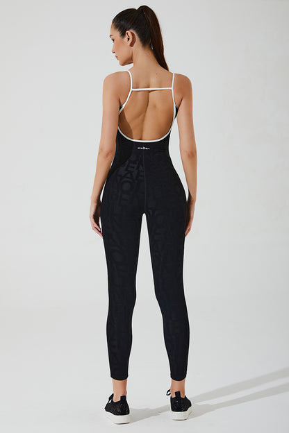 Stylish carbon black women's jumpsuit with a 3D design by Coeur Del Jumpsuit (OW-0072-WJU-BK).