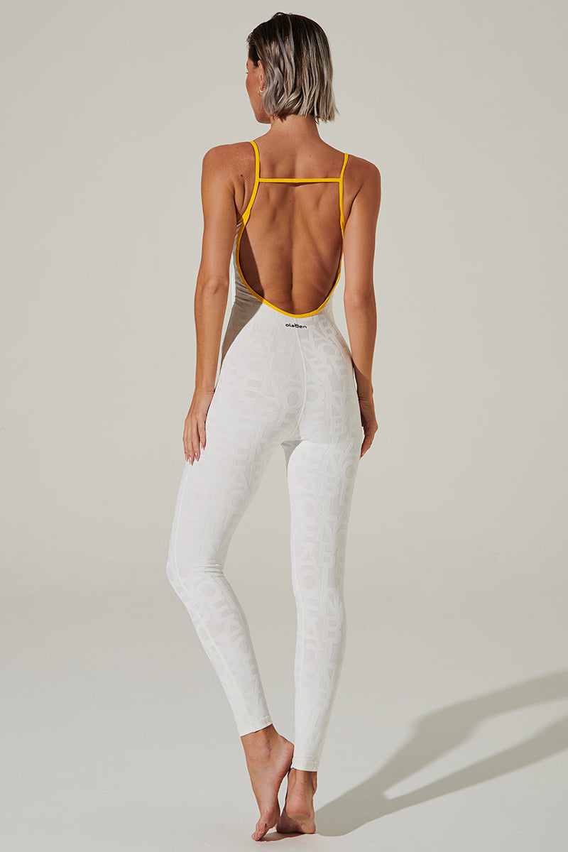 Stylish white jumpsuit for women with a 3D design, perfect for snow drift adventures.