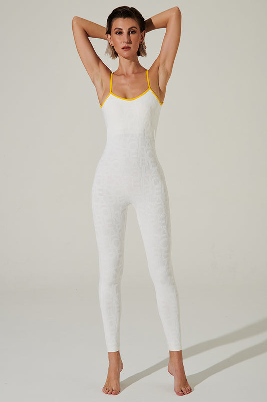 Stylish 3D women's jumpsuit in snow drift white by Coeur Del Jumpsuit - OW-0072-WJU-WT.