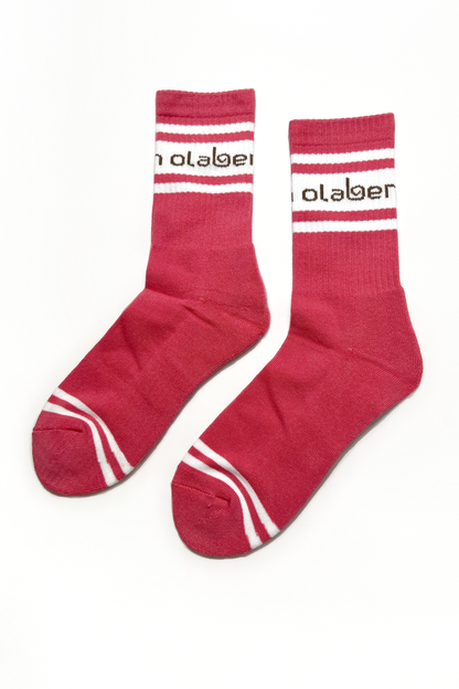 Assorted cozy quarter socks in raspberry wine and pink colors - 4 pack.