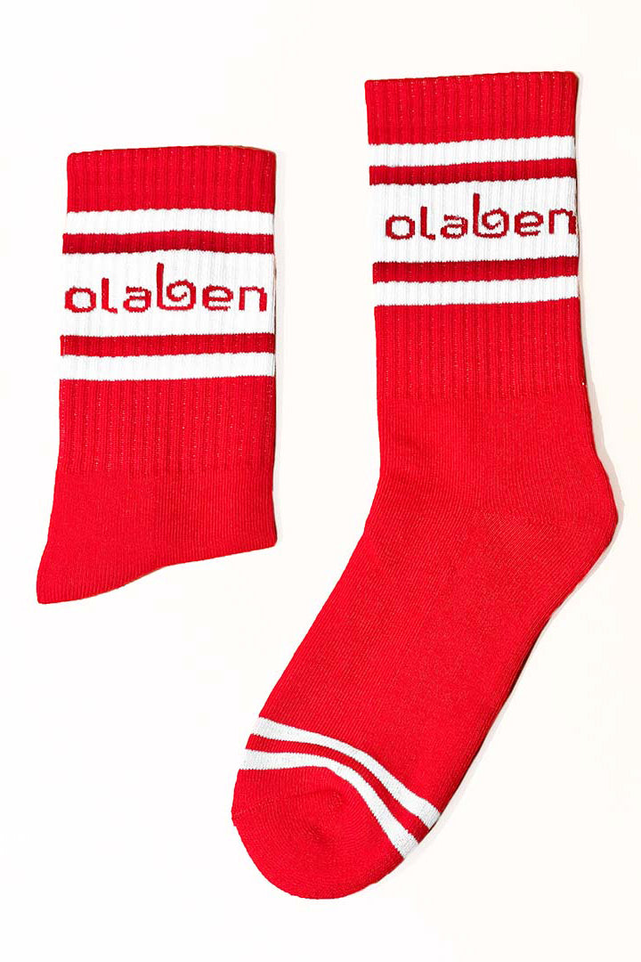 Cozine quarter sock in red color option.
