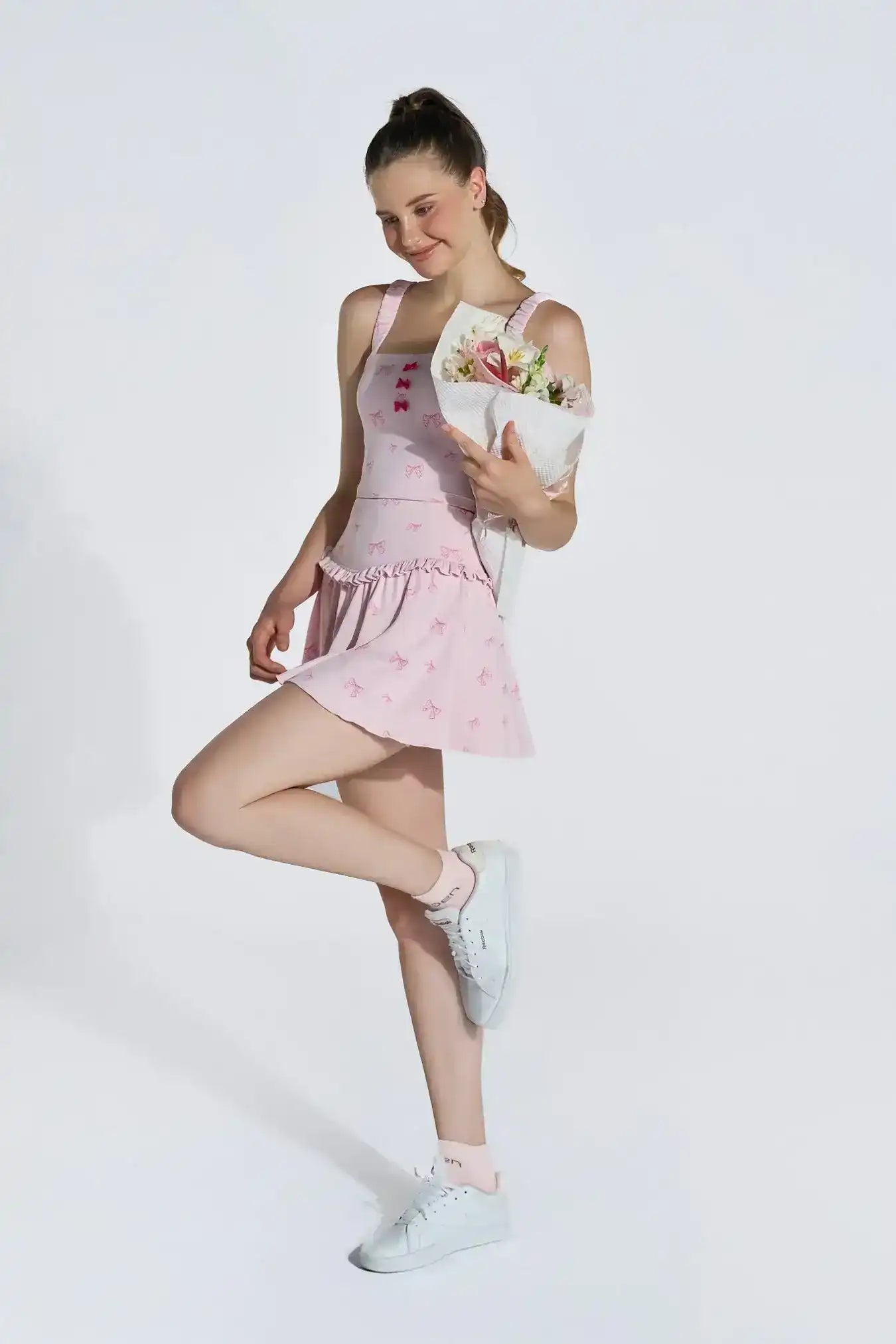 Dainty Bows Crop - Pink Bow - Olaben