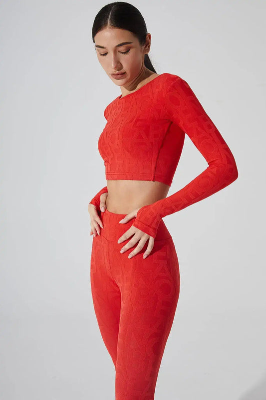 Front view of Olaben Classic Déese Fleur Bra 3D in Haute Red — 3D embossed signature bra, studio shot