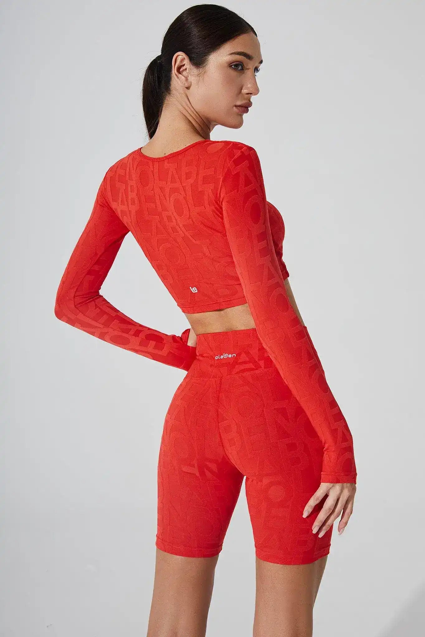 Olaben Classic Déese Fleur Bra 3D in Haute Red — 3D embossed signature bra, lifestyle styled shot