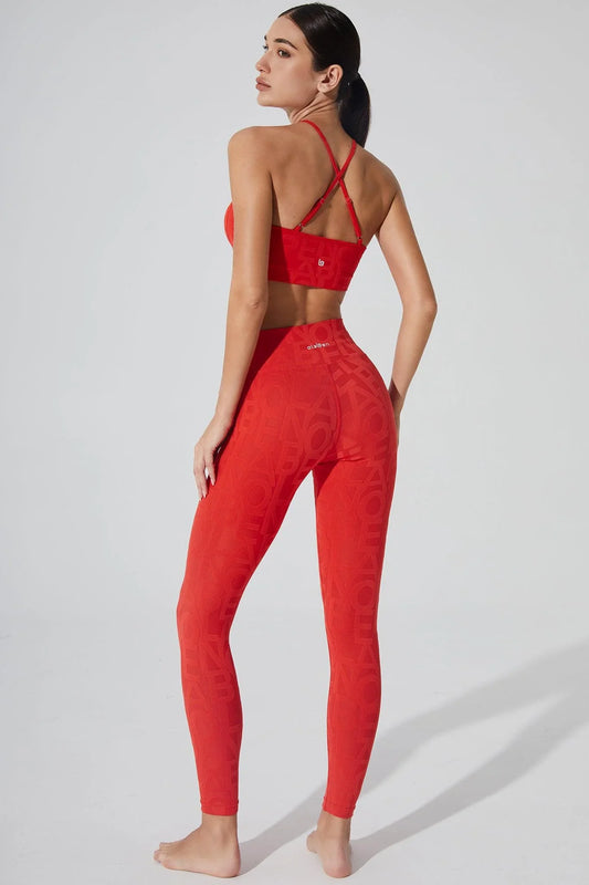 Classic Déese Fleur Legging 3D - Haute Red - Olaben