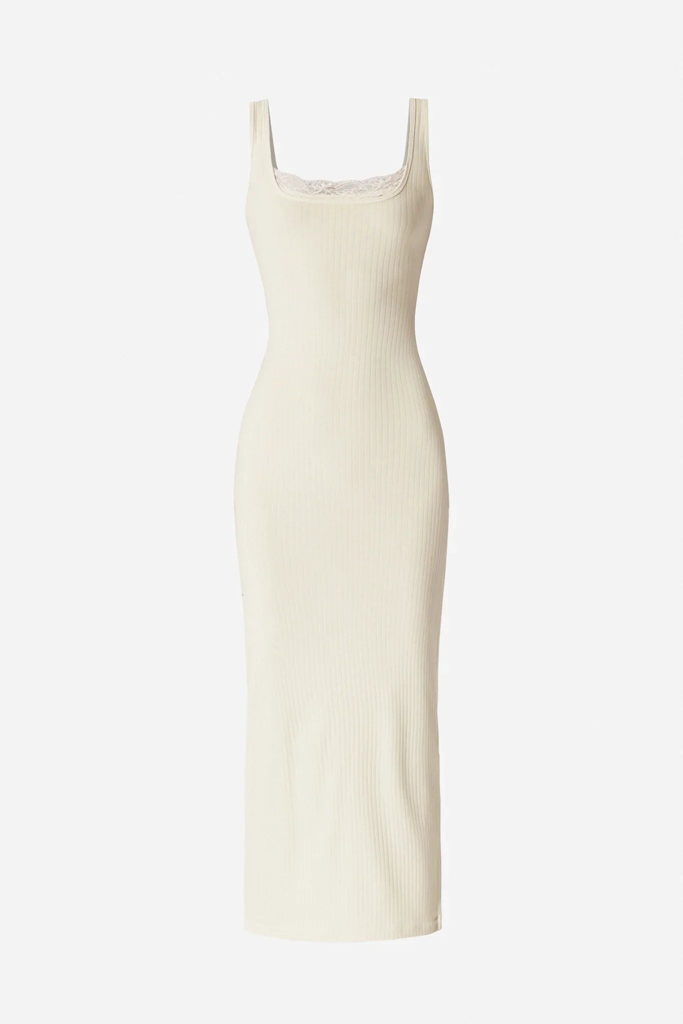 Mina Ribbed Dress - Cream - Olaben - Womens Dress