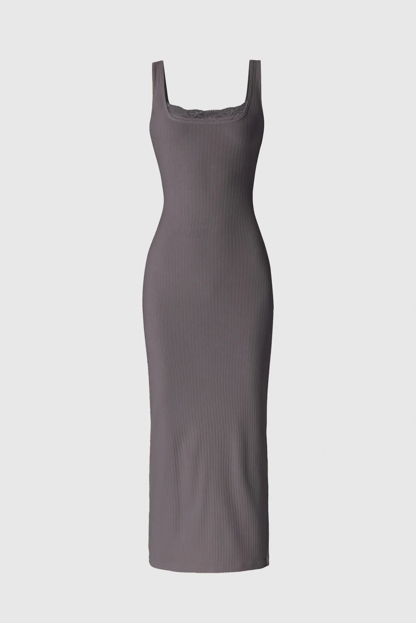 Mina Ribbed Dress - Graphite - Olaben - Womens Dress