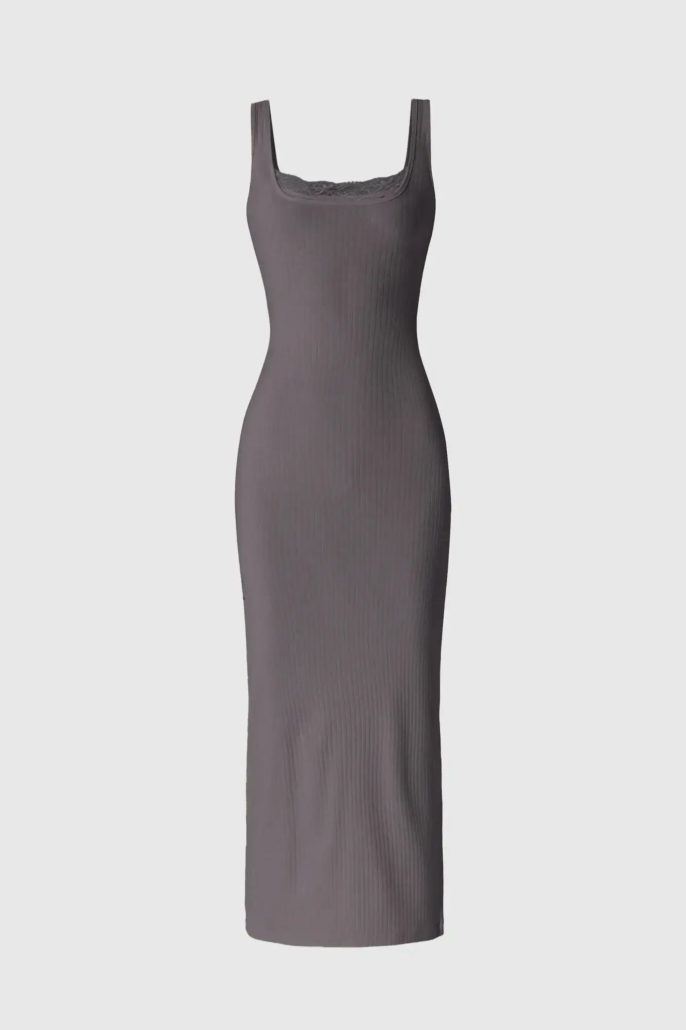 Mina Ribbed Dress - Graphite - Olaben