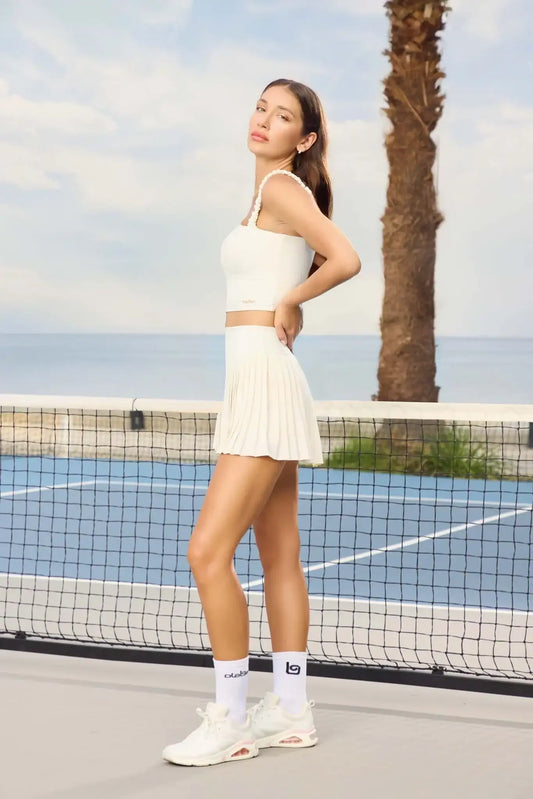 Elite Pleated Skirt - Ivory - Olaben