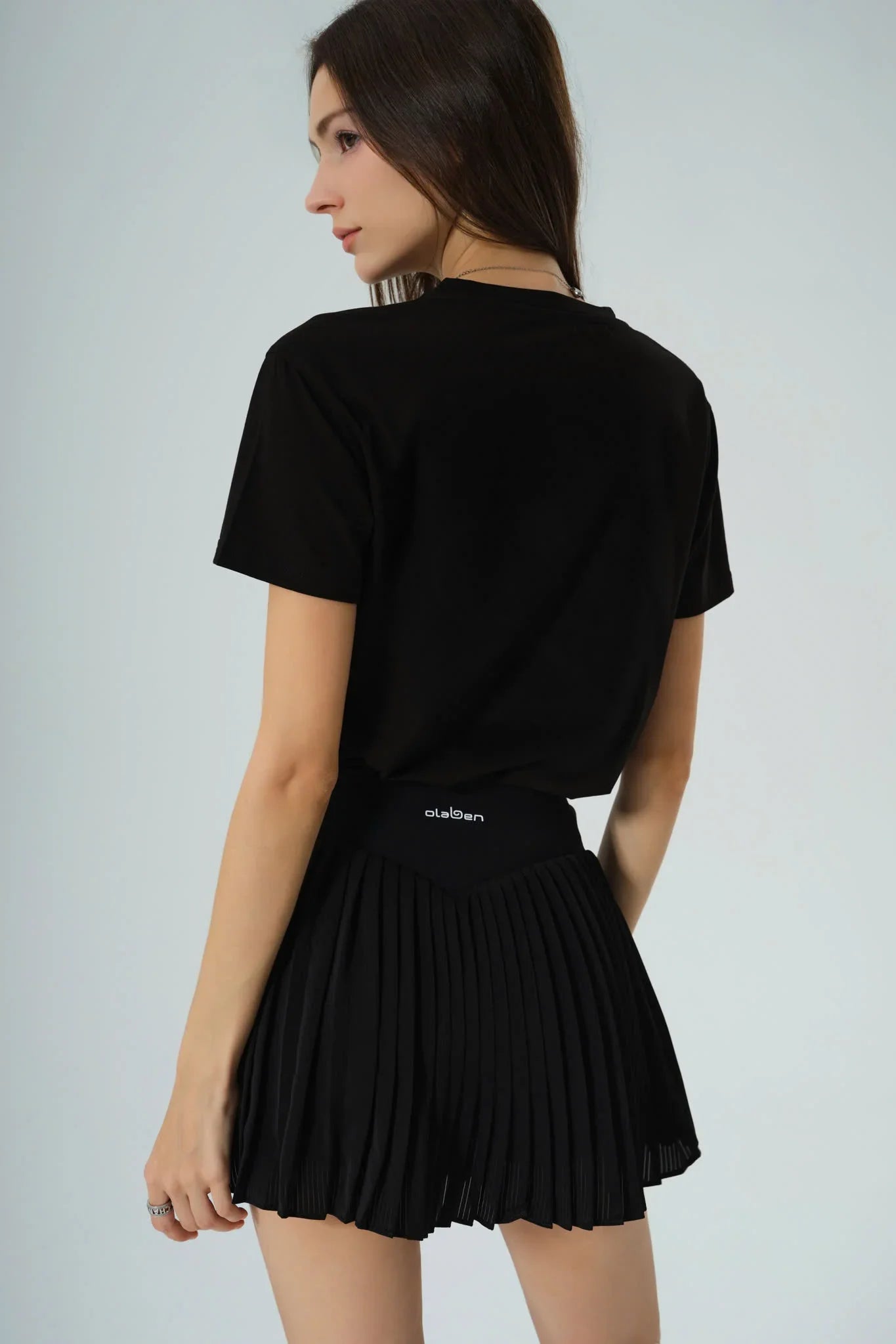 Embossed Logo T Shirt - Black - Olaben - Womens Short Sleeve