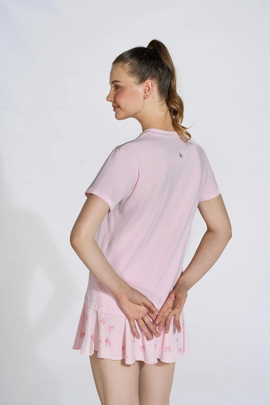 Embossed Logo T Shirt - Pink - Olaben