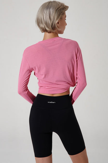 Emmy long sleeves top for women, featuring a pink long sleeve design - OW-0101-WLS-PK.