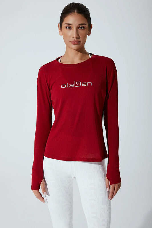 Emmy Long Sleeves Top - Savvy Red - Olaben - Womens Long Sleeve
