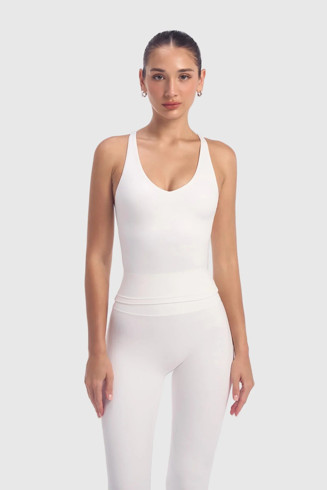 Evo Align Cross Tank - Off White - Olaben - Womens Tank Top