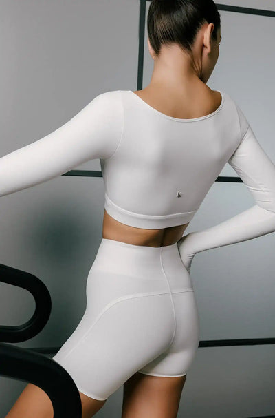 Evo Long Sleeve Crop Top - Off White