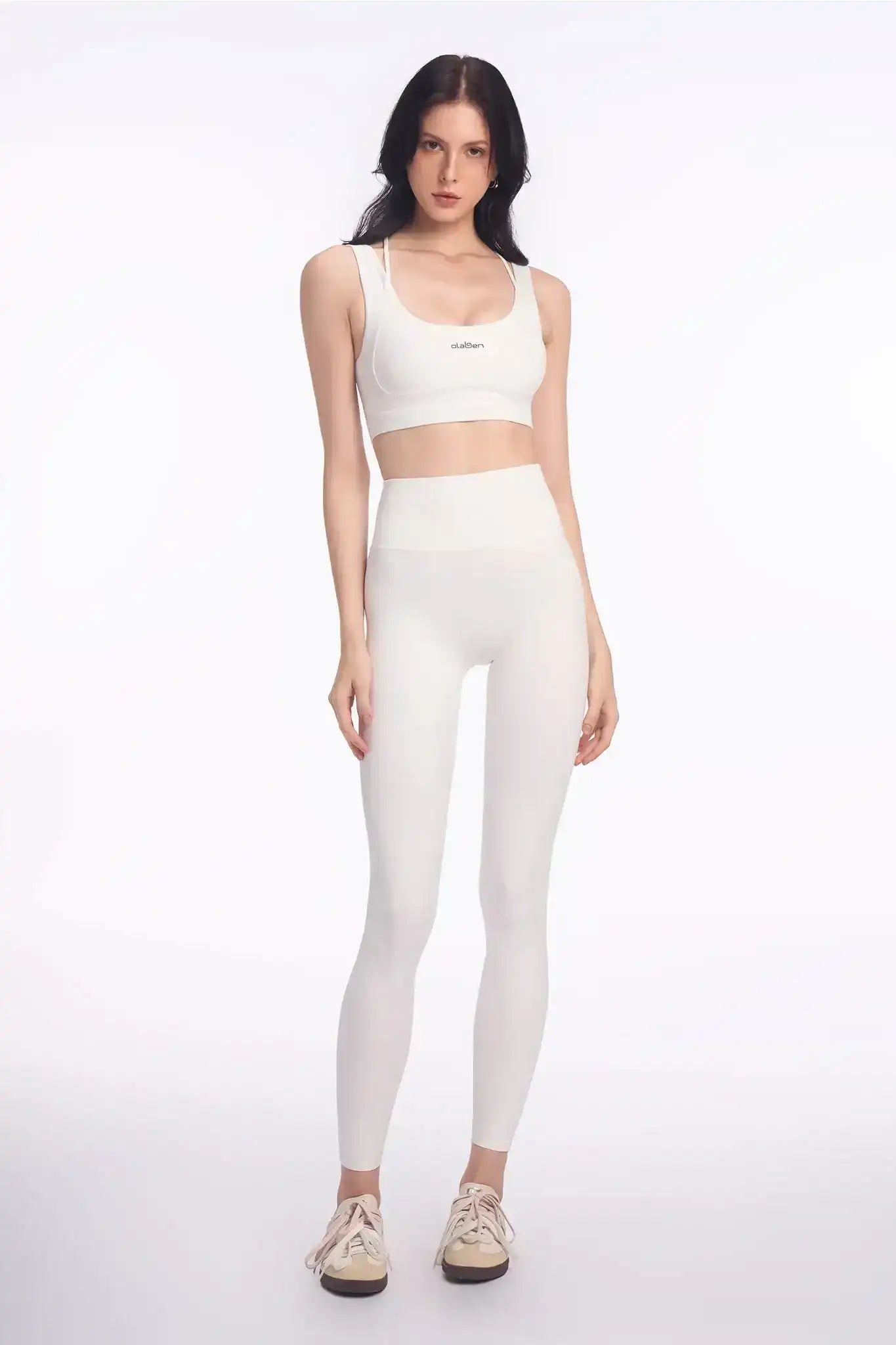 Olaben Evo Sculpt Bra in Off White cream — Evo fabric sculpting bra, hero studio shot
