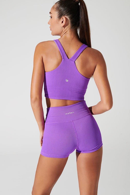 Fever Ribbed Shorts - Deep Lilac