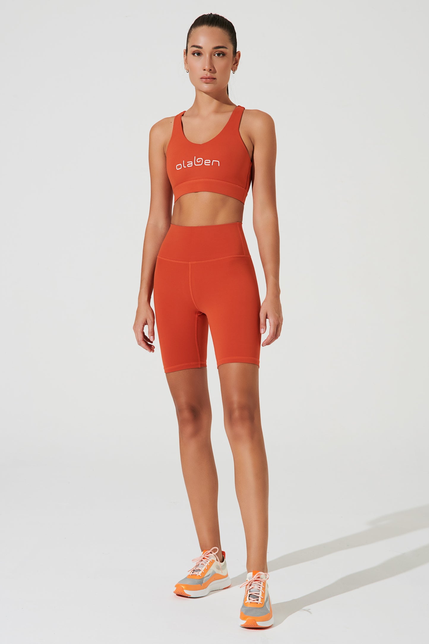 Stylish carmine orange women's shorts in medium size for biking - OW-0103-WSH-OR_5.jpg