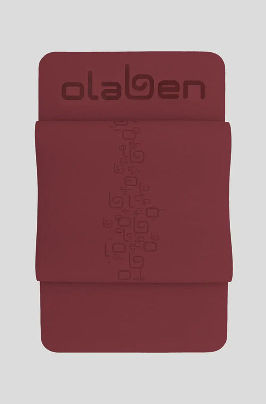 Olaben yoga mat with embossed logo and pattern, ideal for fitness and active lifestyle