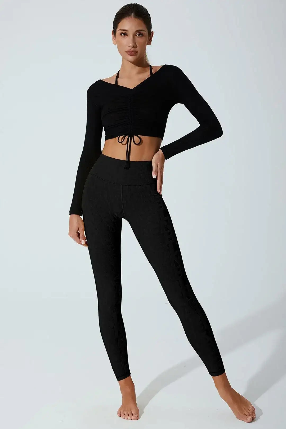 Helen Long Sleeve Drawstring - Black - Olaben