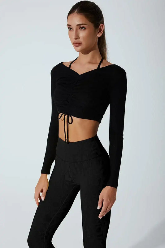 Helen Long Sleeve Drawstring - Black - Olaben
