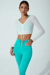 Helen Long Sleeve Drawstring - White - Olaben - Womens Long Sleeve