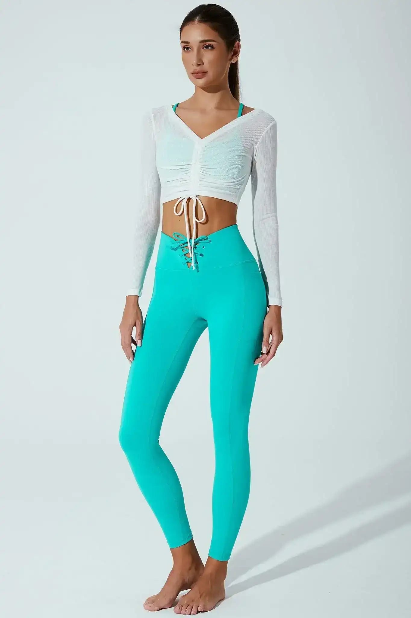 Helen Long Sleeve Drawstring - White - Olaben