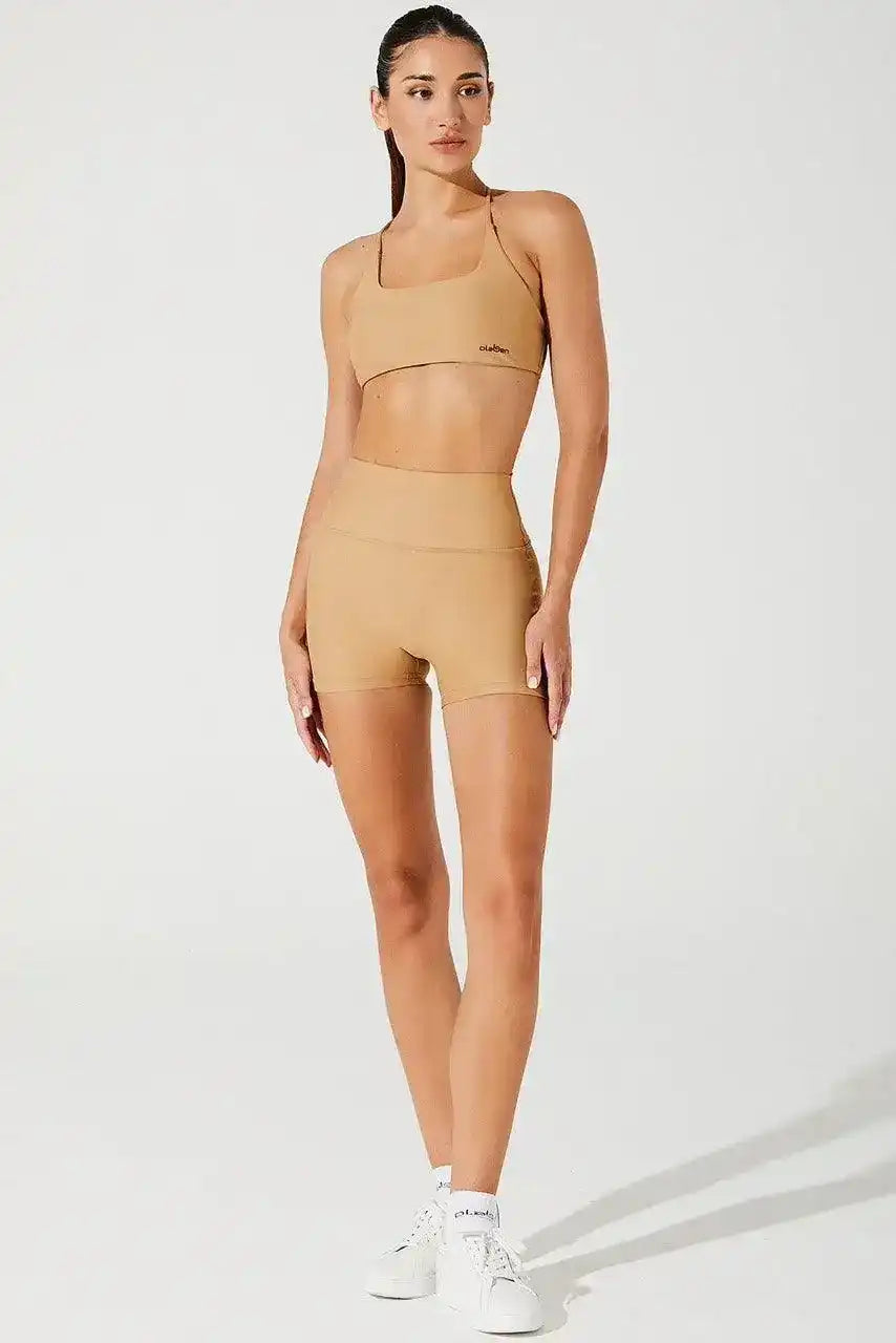 Olaben Irina Bra in Cappuccino beige — sculpting bra, lifestyle styled view