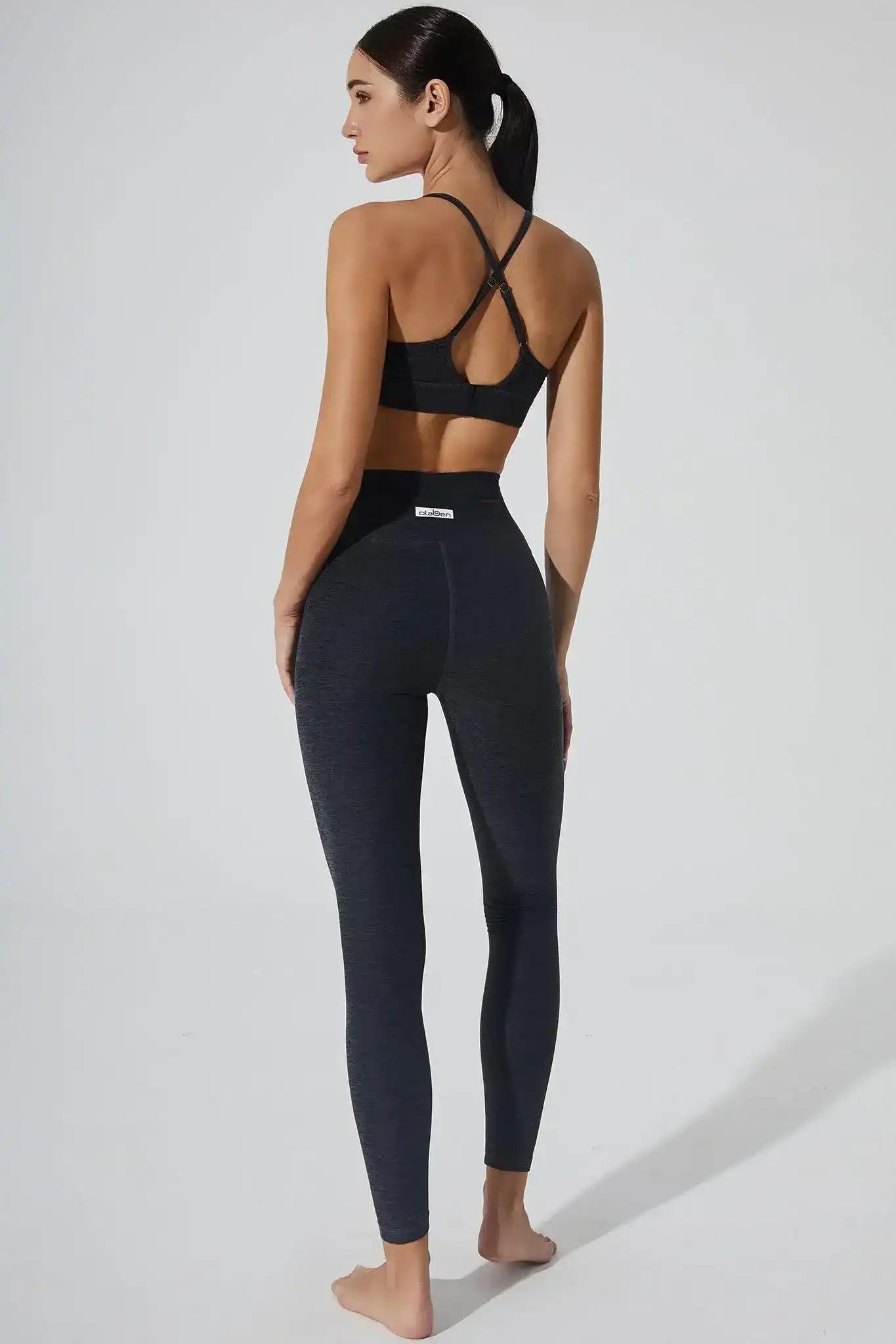 Olaben Kennedy Legging in Graphite gray — alternate styled view, sculpting legging