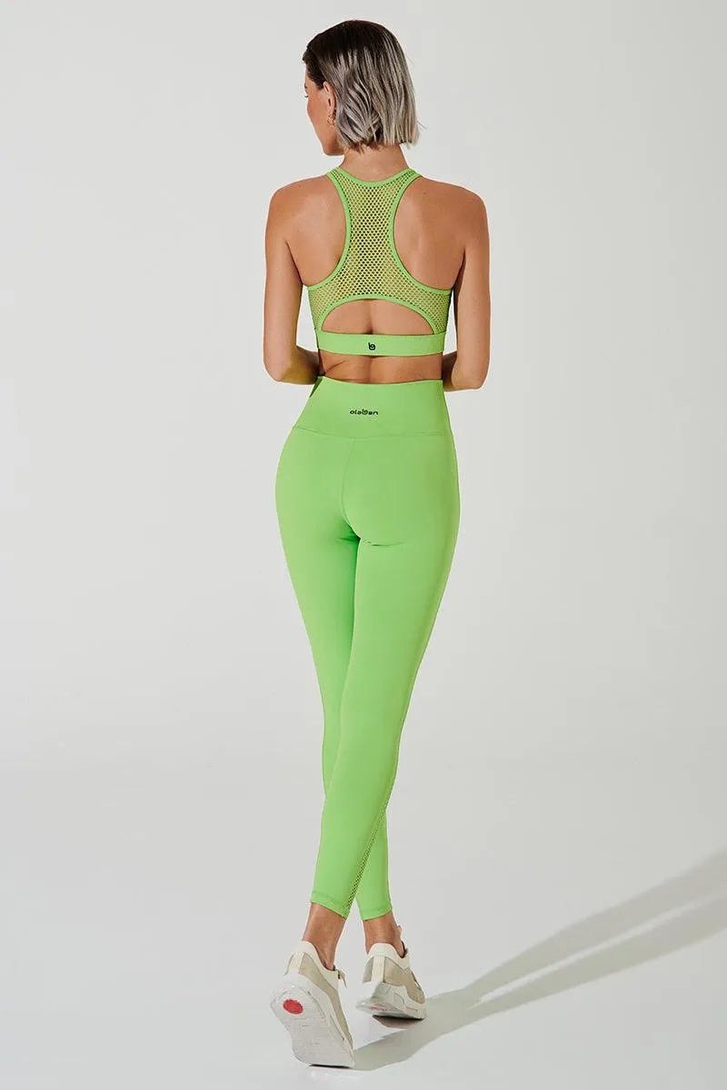 K'Halessi Mesh Legging - Floures Green - Olaben - Womens Leggings