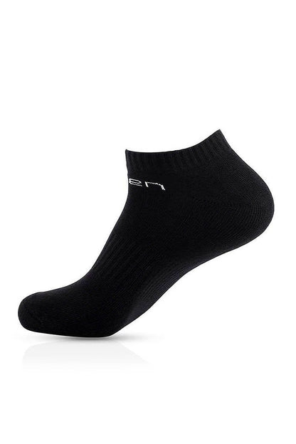 Black short socks with kissy design, size 4, perfect for casual wear.